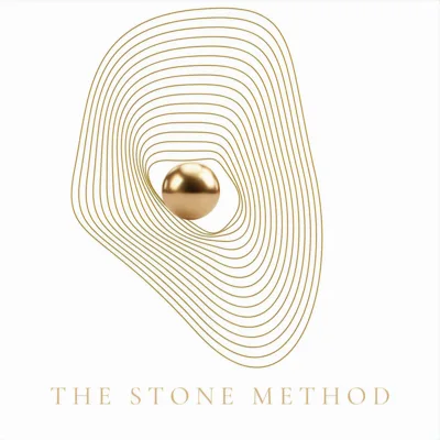 The Stone Method emblem: gold contour lines circling a golden sphere